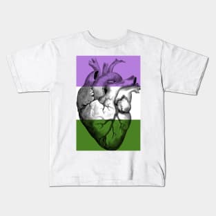 Genderqueer Pride Anatomic Heart Kids T-Shirt